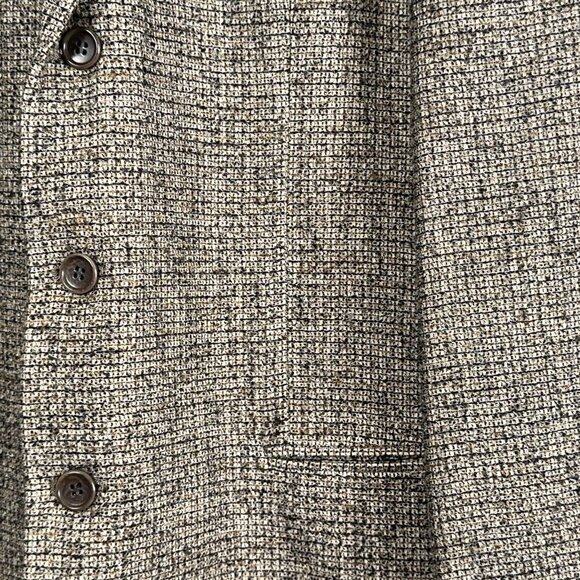 Vestimenta(Giorgio Armani) Textured Taupe Check Wool Blend Blazer Men's Size 42R - Picture 5 of 12